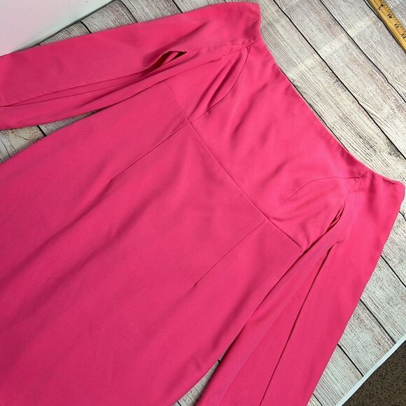 Bardot Dress Women's 10/Large Ava Hot Pink BarbieCore Statement Sleeves Mini - Picture 4 of 16
